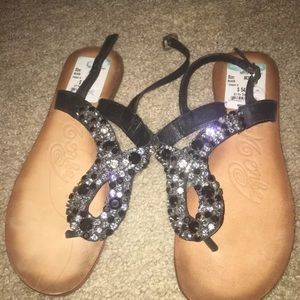 Naughty monkey black jeweled sandal